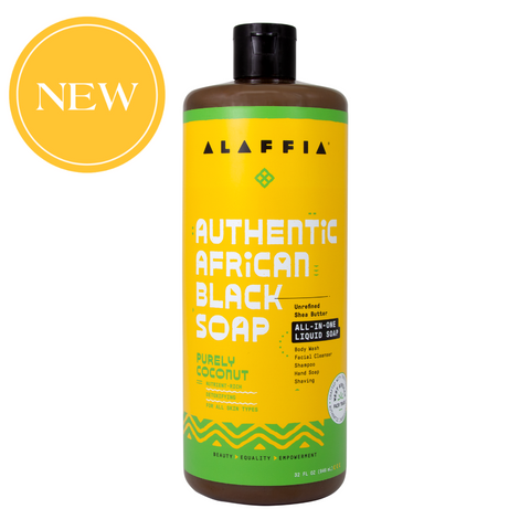 Alaffia Authentic African Black Soap – Purely Coconut 32oz