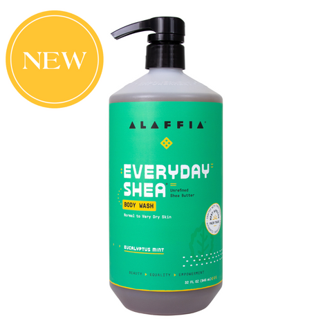 Alaffia EveryDay Shea Body Wash, Eucalyptus Mint 32oz