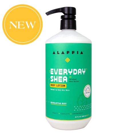 Alaffia EveryDay Shea Body Lotion, Eucalyptus Mint 32oz